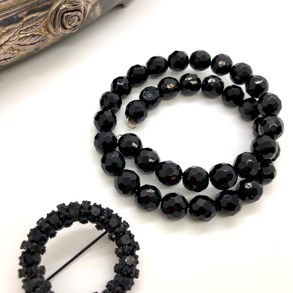 Vintage Black Deco Crystal Bracelet & Brooch 🖤🖤 - Picture 4 of 10